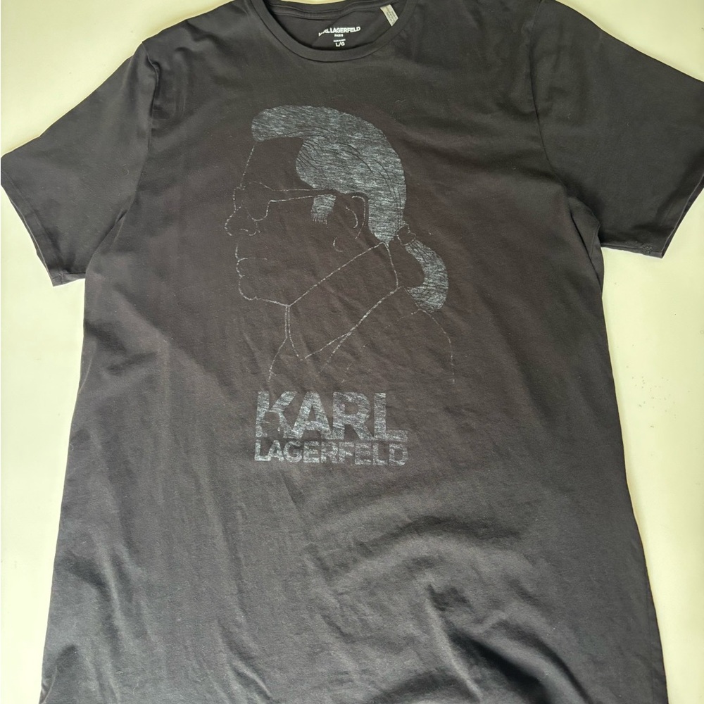 Karl Lagerfeld Dark Gray Graphic Tee for Men